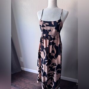 ✨ A New Day Black & Tan Floral Maxi Dress – Size Small ✨